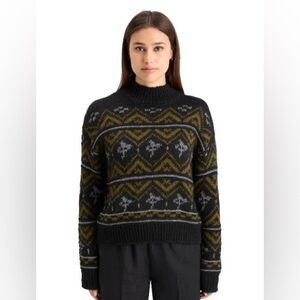 Women’s Scotch & Soda Silver and Olive Fair Isle Pullover